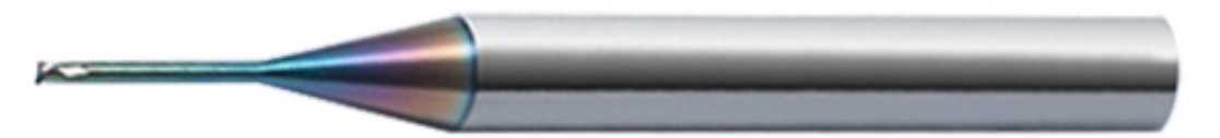 Koves NCOE-230 long-neck micro flat carbide end mill 2-flute, CO-MAX series